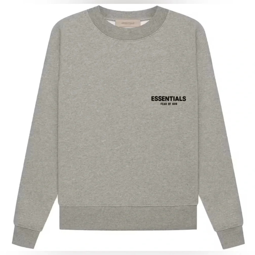 The Essentials Fear Of God Dark Oatmeal Crew Neck Sweatshirt Size XXS.‎ NWT!